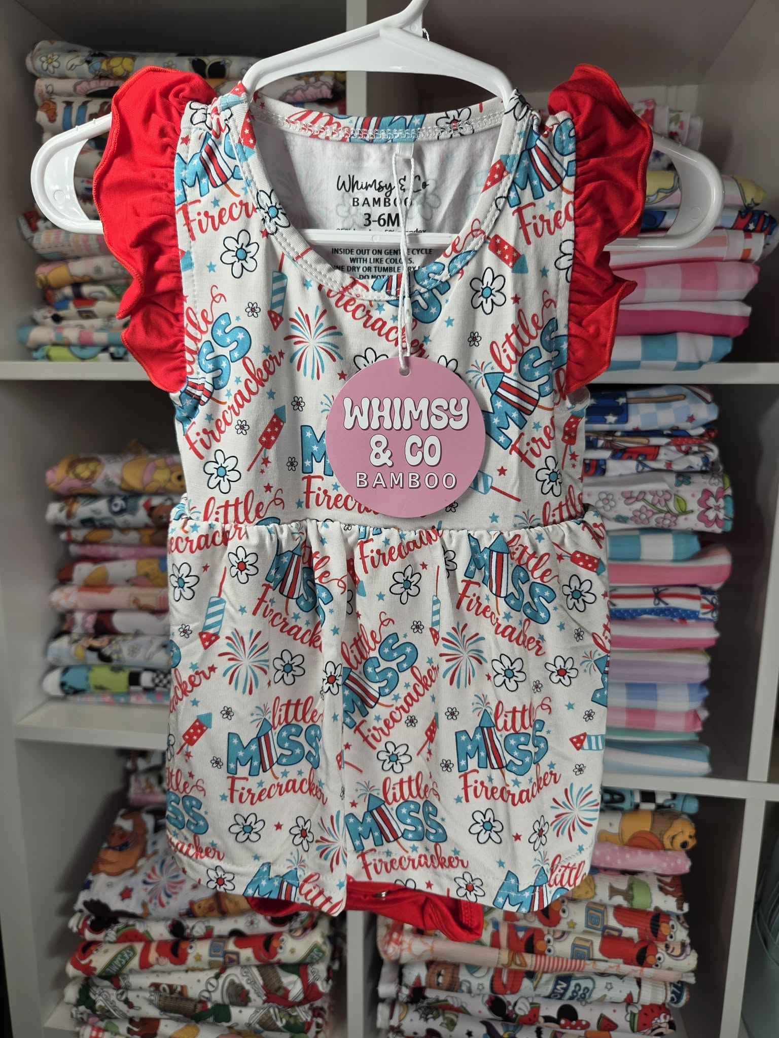 Little miss firecracker bodysuit twirl
