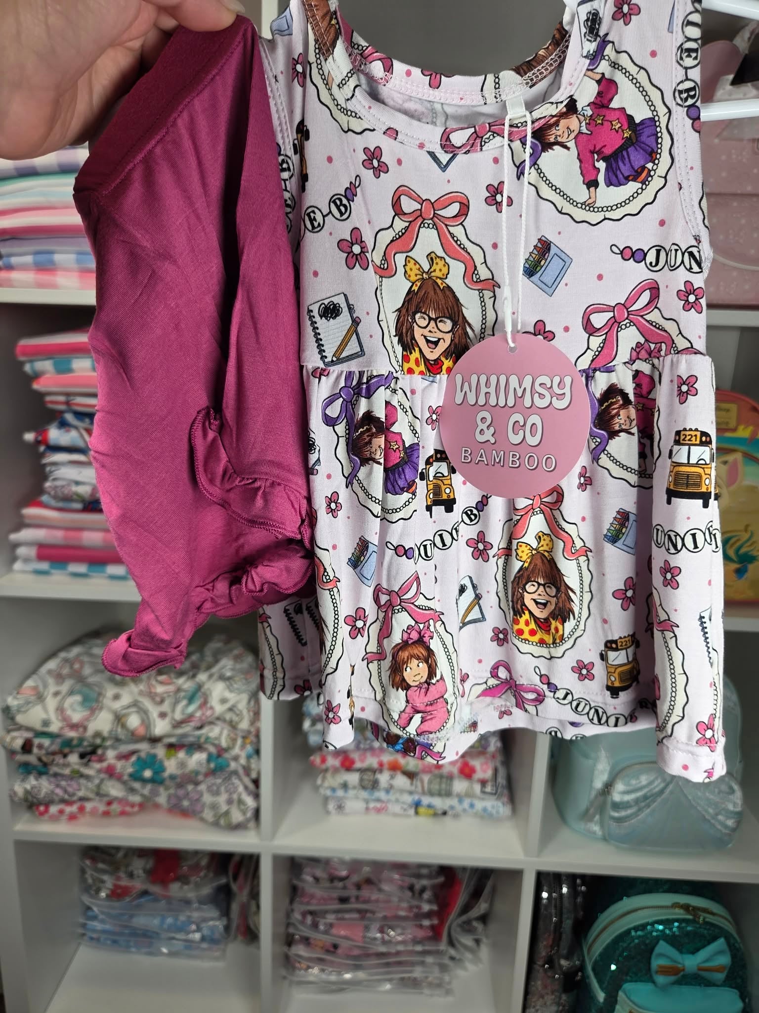 Junie b peplum/bikers