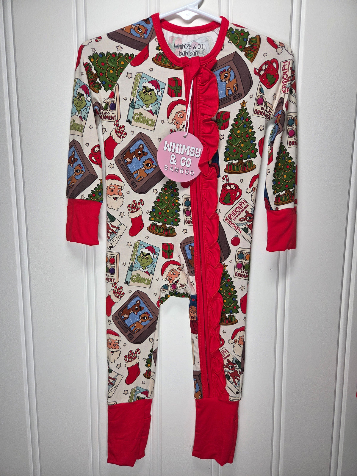 90s christmas ruffle zippy