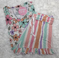 Adult lounge set floral (oversized tee)