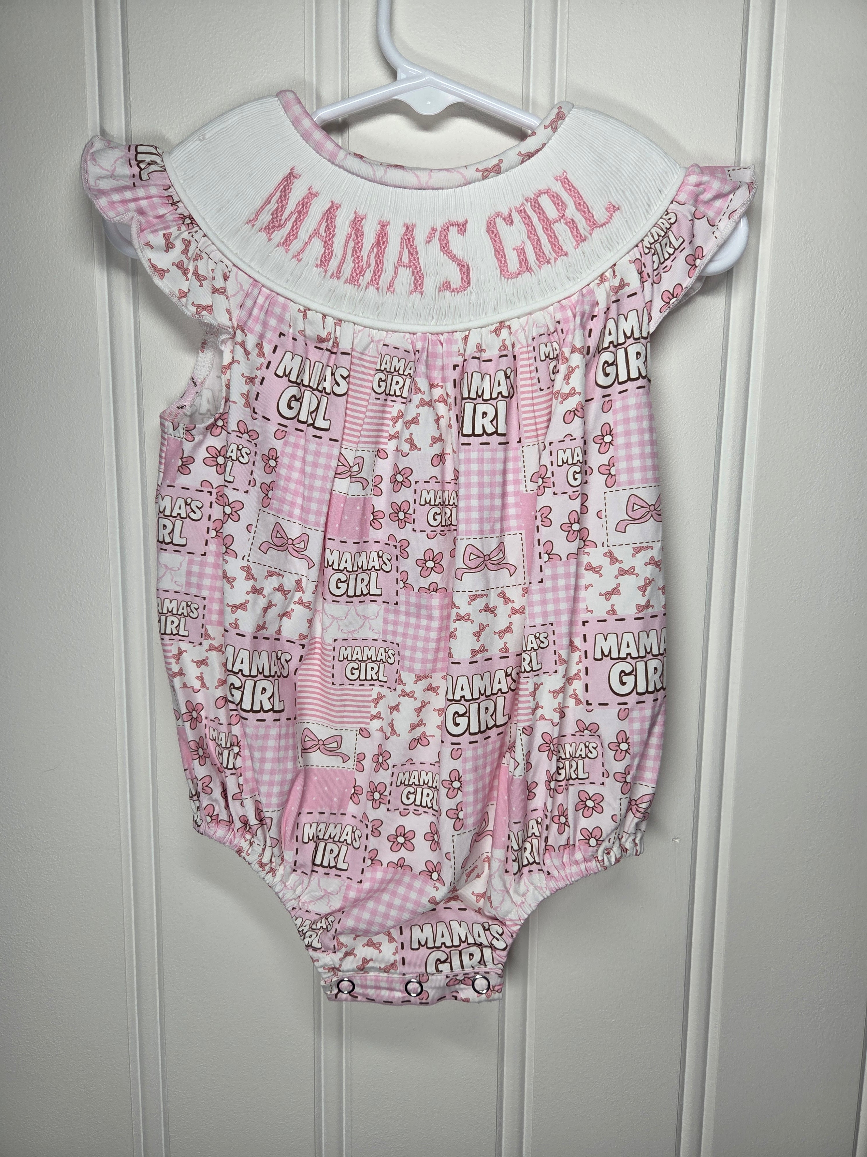 Mama's girl handsmocked bubble