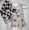 Bow checkered 2pc set