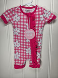 Hot pink gingham daisy shorties